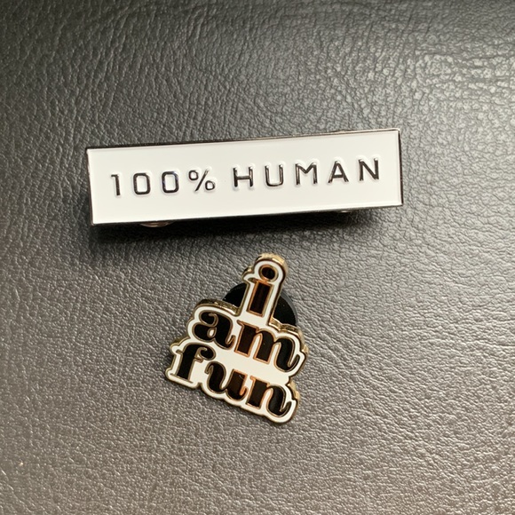 Random Mix Enamel Pinbacks and Buttons - Picture 2 of 3